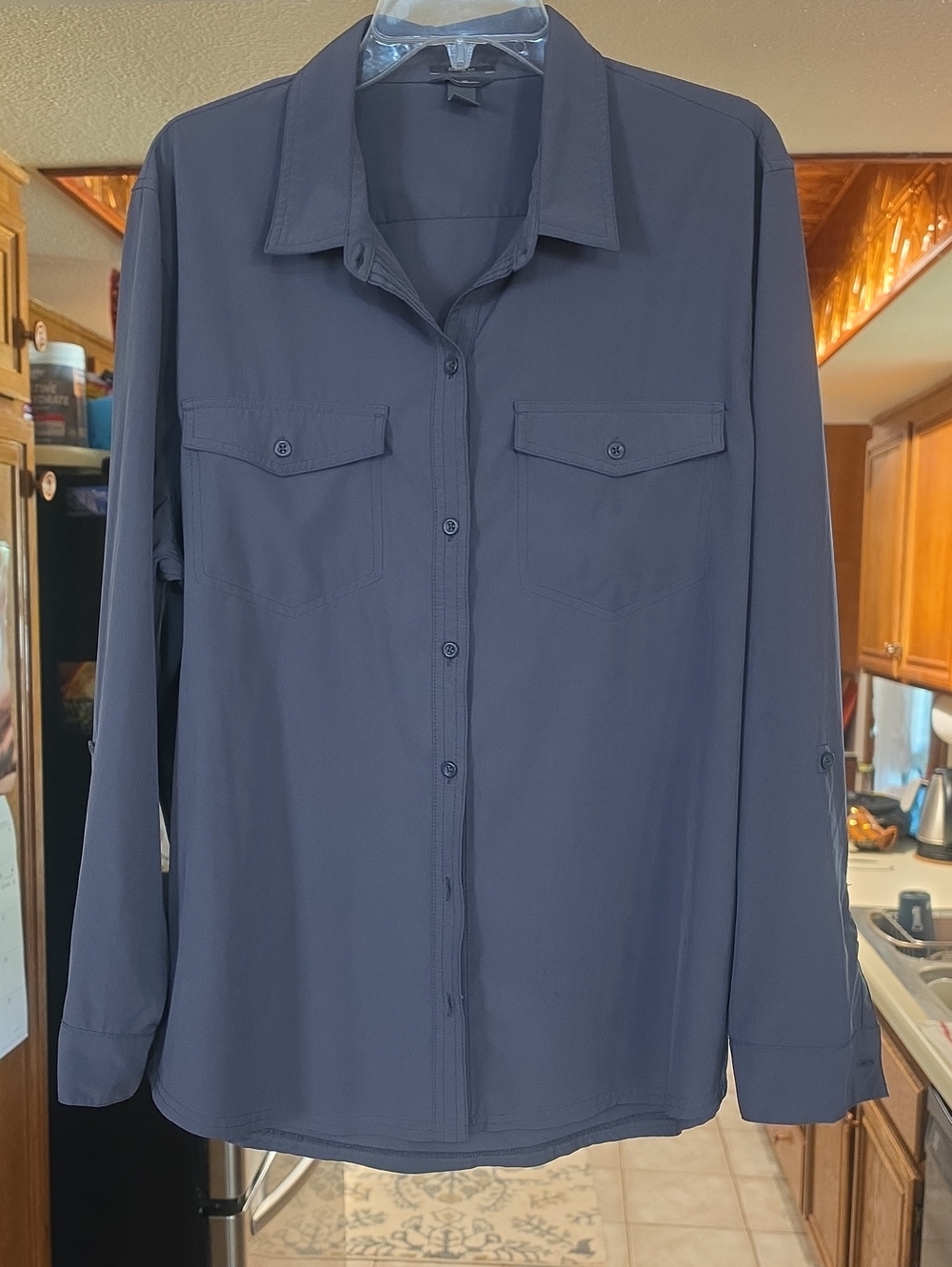 Eddie Bauer Women's Button-Down Shirt - Slate Blue